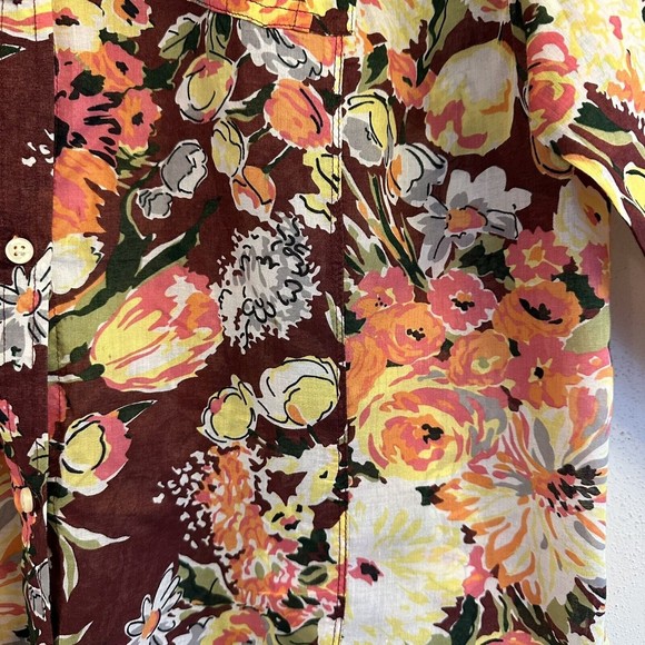 Old Navy flower print long sleeve button down XXL Lightweight - Picture 6 of 13